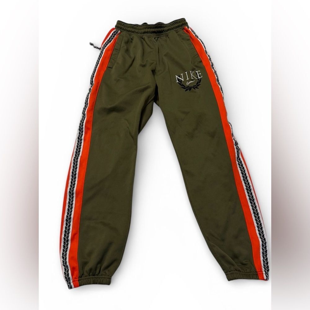 Nike Dri-FIT Jogger Pants Men’s Small Green Orange Stripe Athletic Sweatpants - Picture 3 of 8